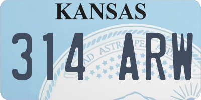 KS license plate 314ARW