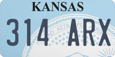 KS license plate 314ARX