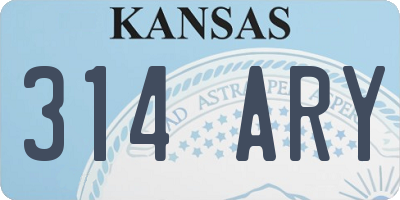 KS license plate 314ARY