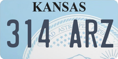 KS license plate 314ARZ