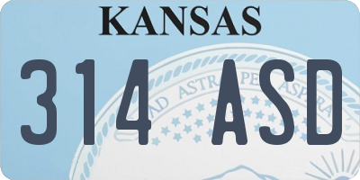 KS license plate 314ASD
