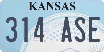 KS license plate 314ASE
