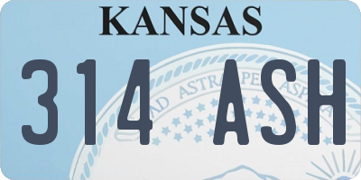 KS license plate 314ASH