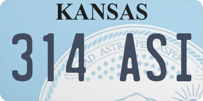 KS license plate 314ASI