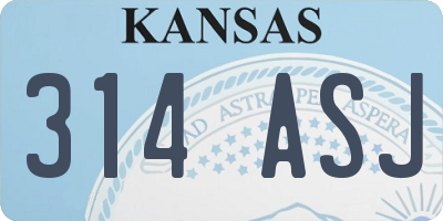 KS license plate 314ASJ
