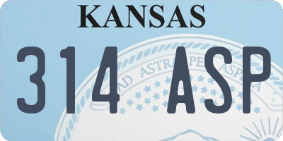 KS license plate 314ASP