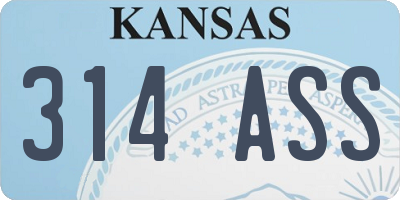 KS license plate 314ASS