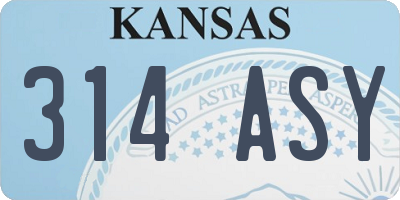 KS license plate 314ASY