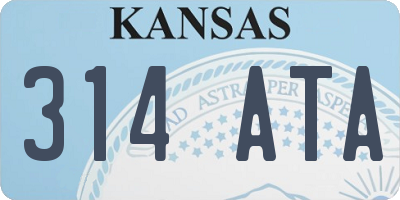 KS license plate 314ATA