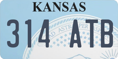 KS license plate 314ATB