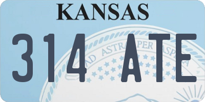 KS license plate 314ATE