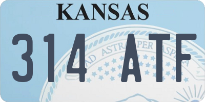 KS license plate 314ATF