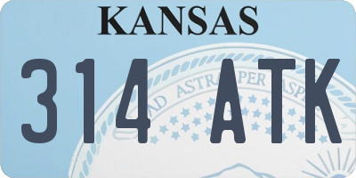 KS license plate 314ATK