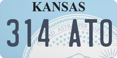 KS license plate 314ATO