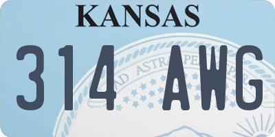 KS license plate 314AWG