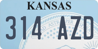 KS license plate 314AZD