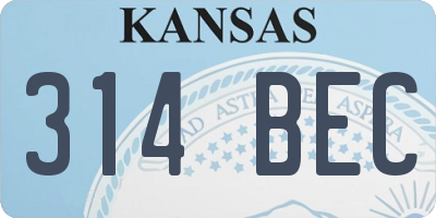KS license plate 314BEC
