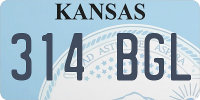 KS license plate 314BGL