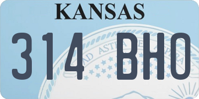 KS license plate 314BHO