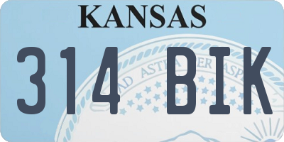KS license plate 314BIK