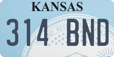 KS license plate 314BND