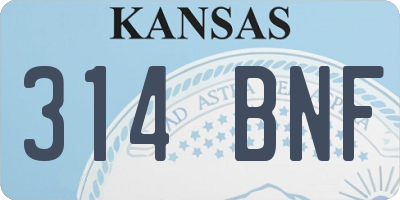 KS license plate 314BNF