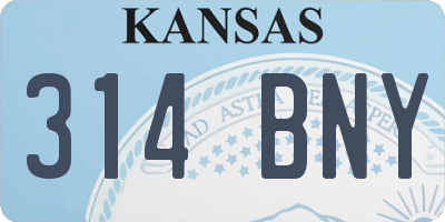 KS license plate 314BNY
