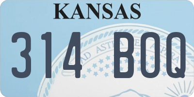 KS license plate 314BOQ