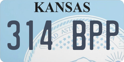 KS license plate 314BPP
