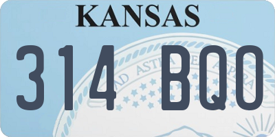 KS license plate 314BQO