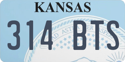 KS license plate 314BTS
