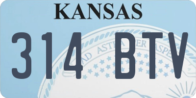 KS license plate 314BTV