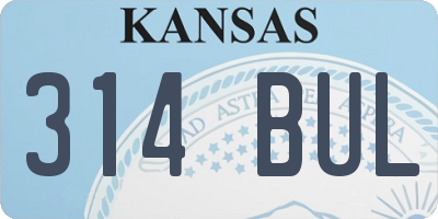 KS license plate 314BUL