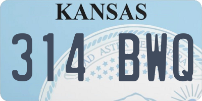KS license plate 314BWQ