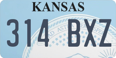 KS license plate 314BXZ