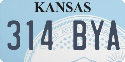 KS license plate 314BYA