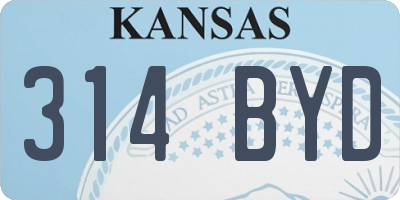 KS license plate 314BYD