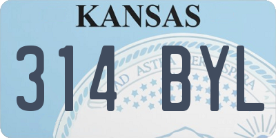 KS license plate 314BYL