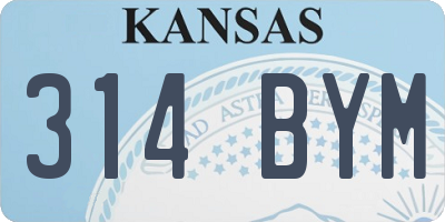 KS license plate 314BYM