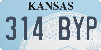 KS license plate 314BYP