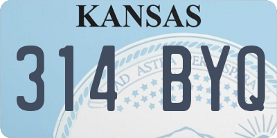 KS license plate 314BYQ