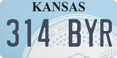 KS license plate 314BYR