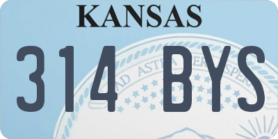 KS license plate 314BYS