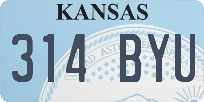 KS license plate 314BYU