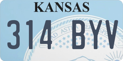 KS license plate 314BYV