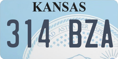 KS license plate 314BZA