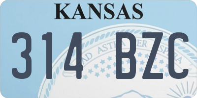 KS license plate 314BZC