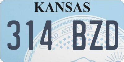 KS license plate 314BZD