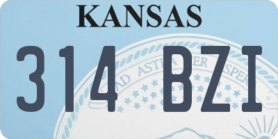 KS license plate 314BZI