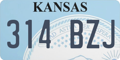 KS license plate 314BZJ